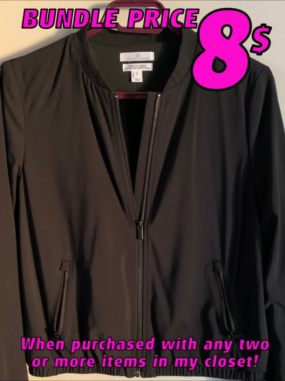 Camber & Grace Elegant Windbreaker-Like Jacket Size SMALL